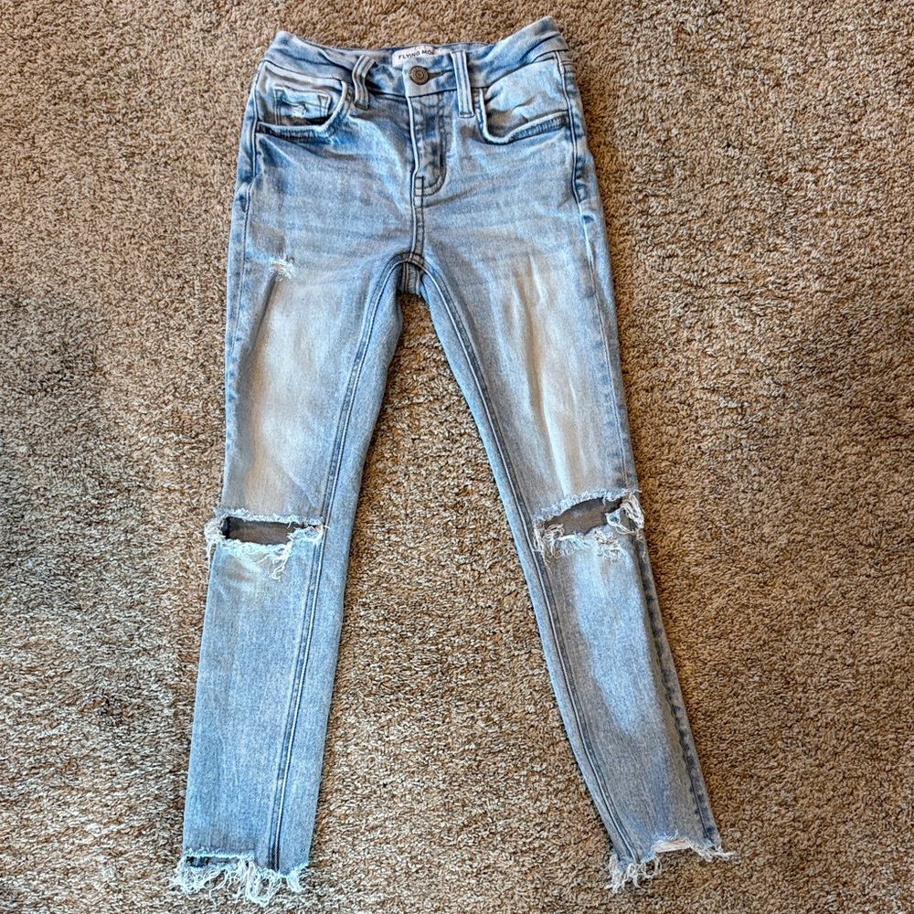 Flying Monkey Light Blue Distressed Skinny Jeans